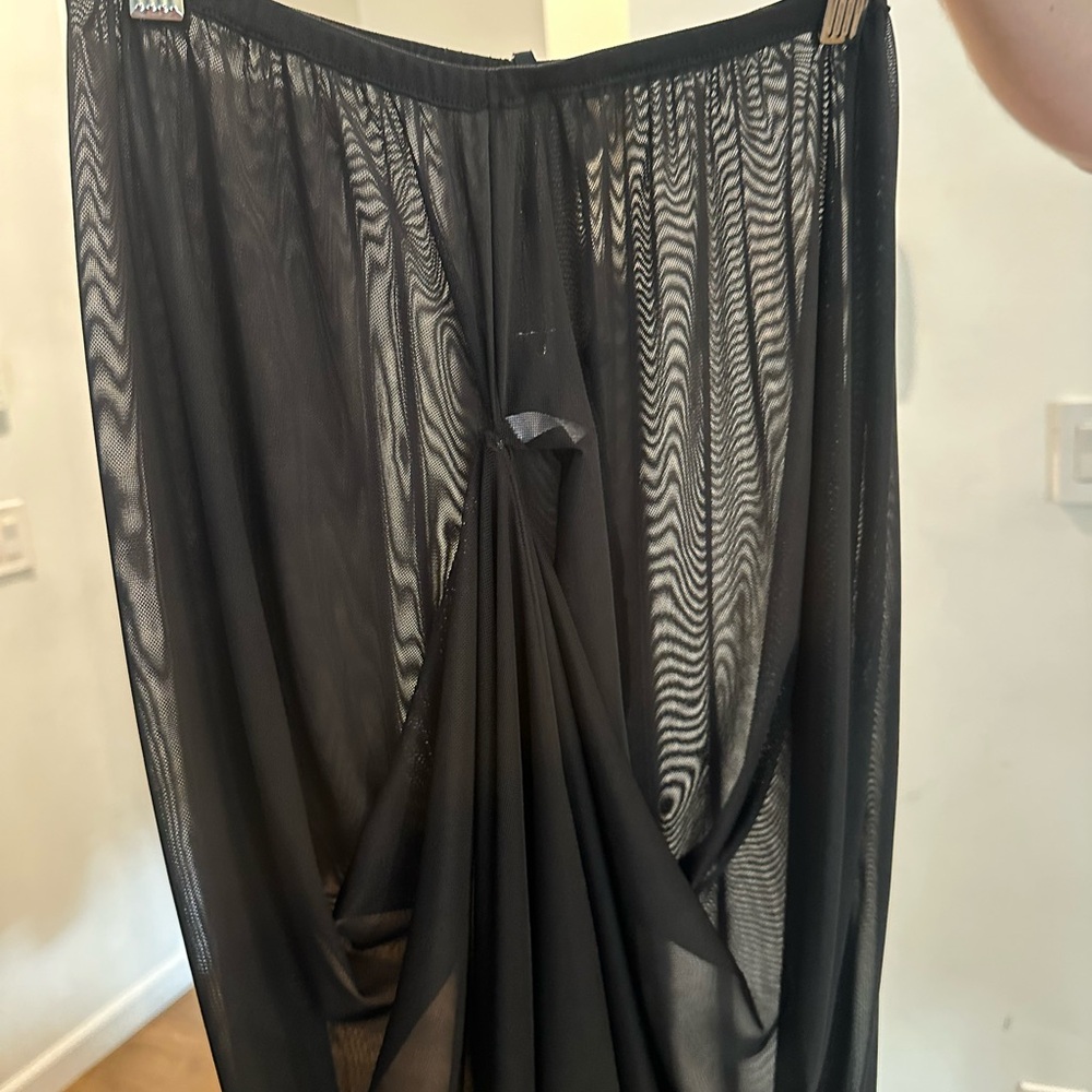 Joah Brown Asymmetrical Mesh Black Button Skirt - Size XS NEW WITH TAGS - Picture 6 of 6